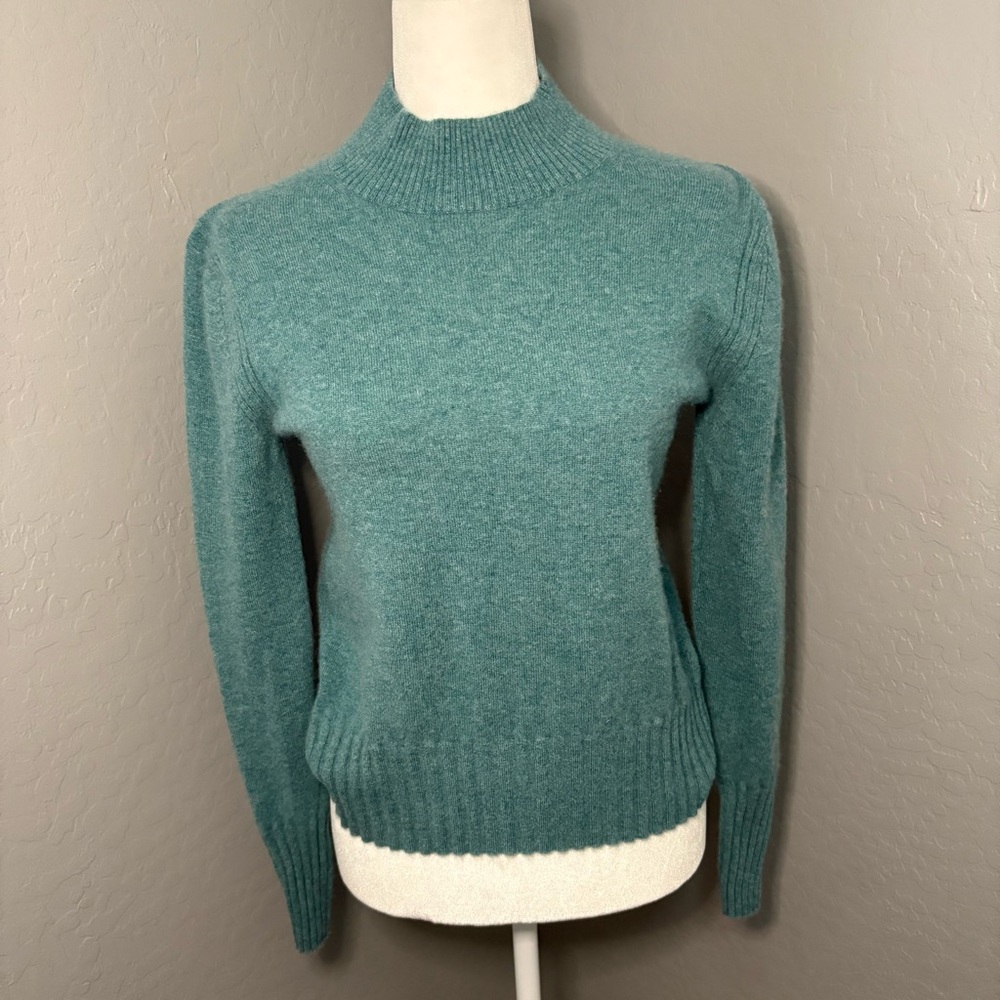 J. Crew Women's Teal Mock Neck Cashmere Sweater Size XS‎